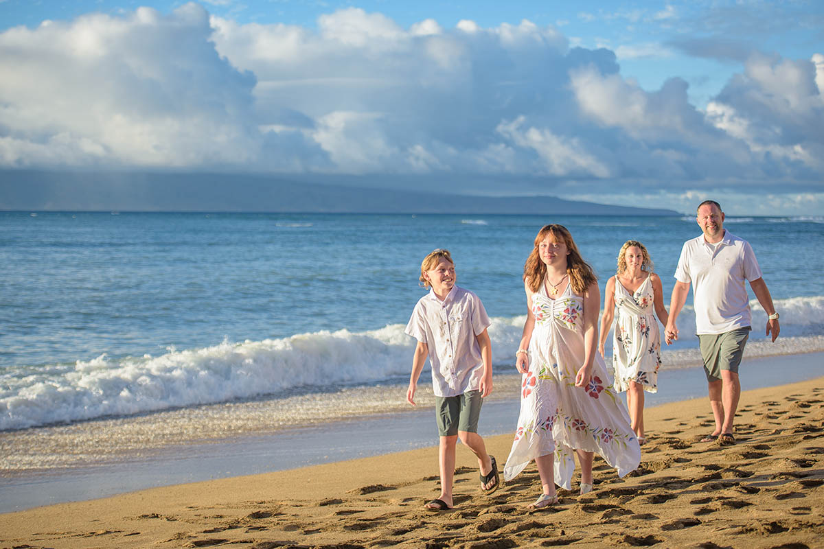 Laney Family Walking On Maui Beach During Maui Family Photography Session